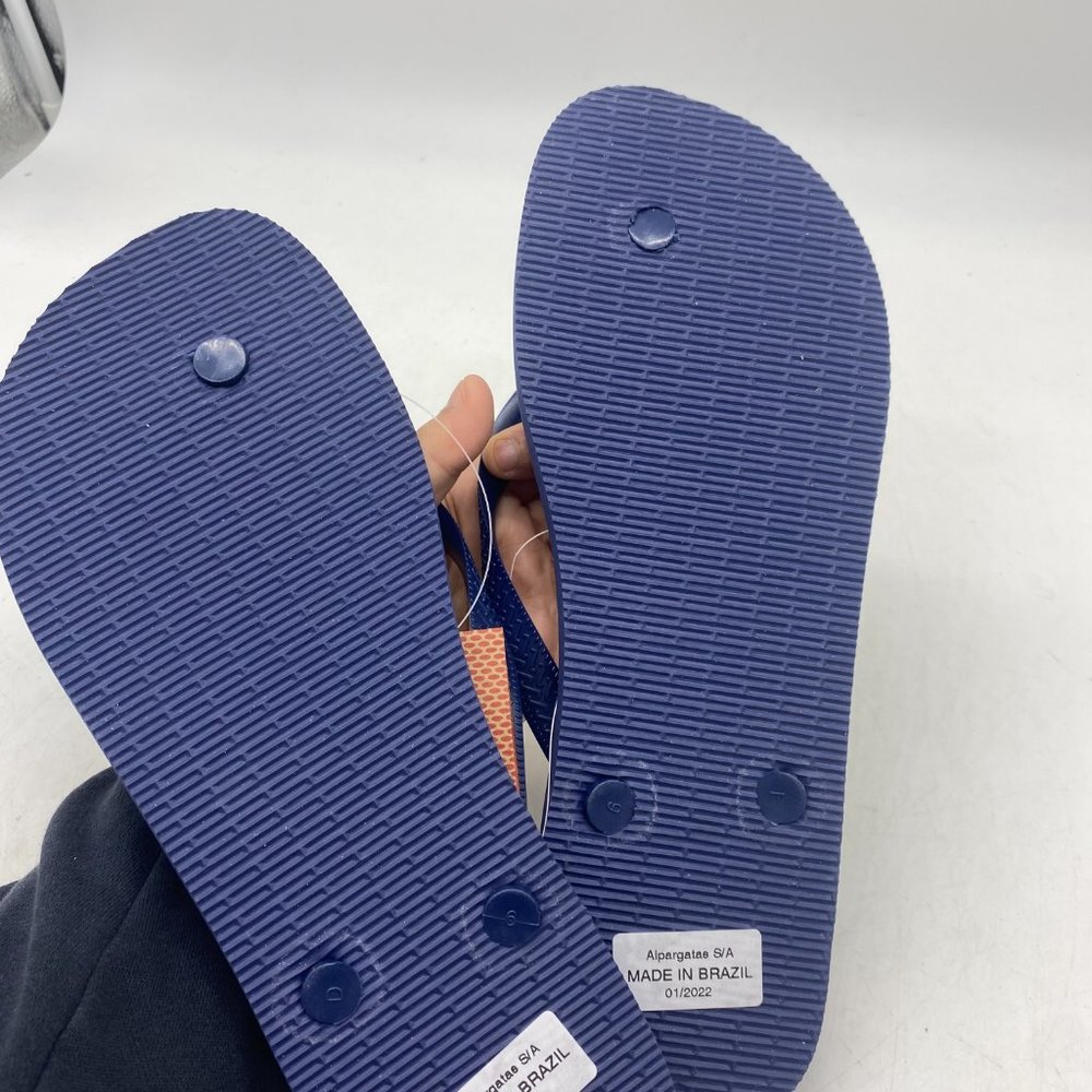 Havaianas Hype Navy Blue Flip Flops Men's Size 11/12 or 13 - Picture 6 of 9